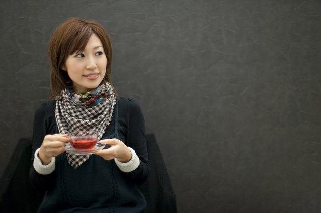 Woman drinking tea