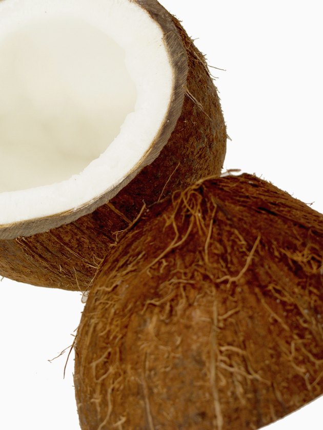 Two halves of a coconut
