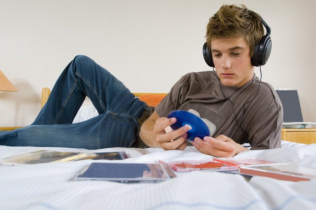 Boy listening to music
