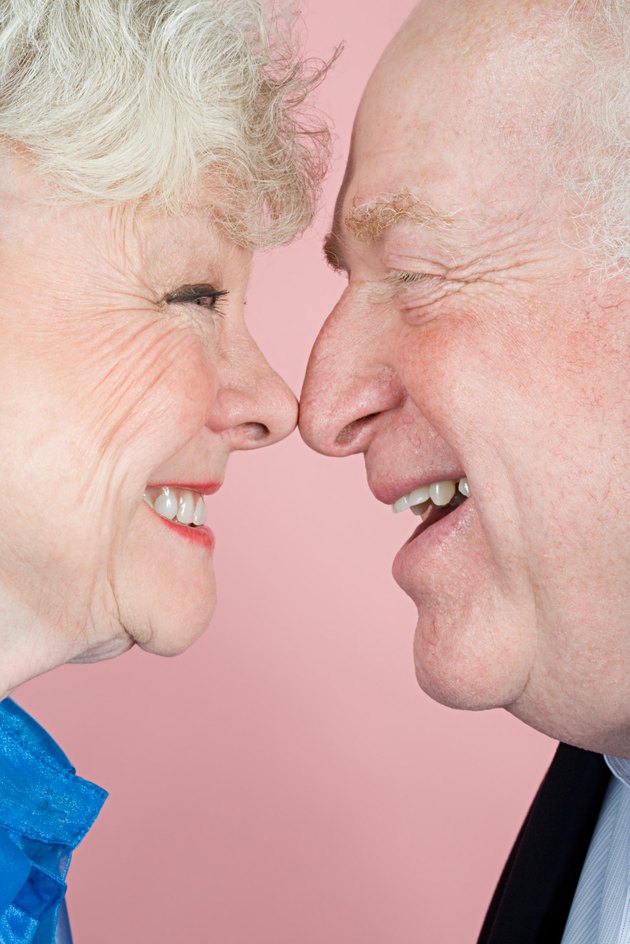 Senior couple face to face