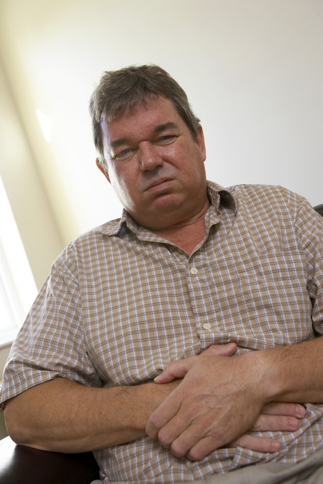 Man with upset stomach