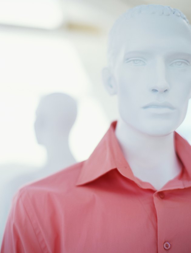 close-up of a mannequin in a store