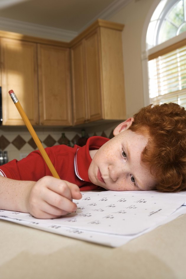 Boy doing homework