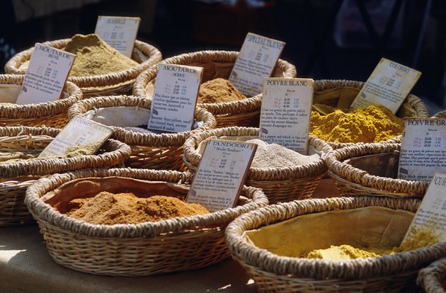 Powders in baskets