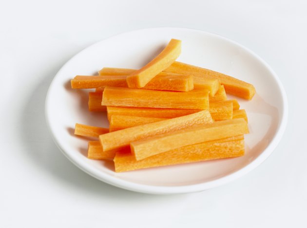 Plate of carrot sticks