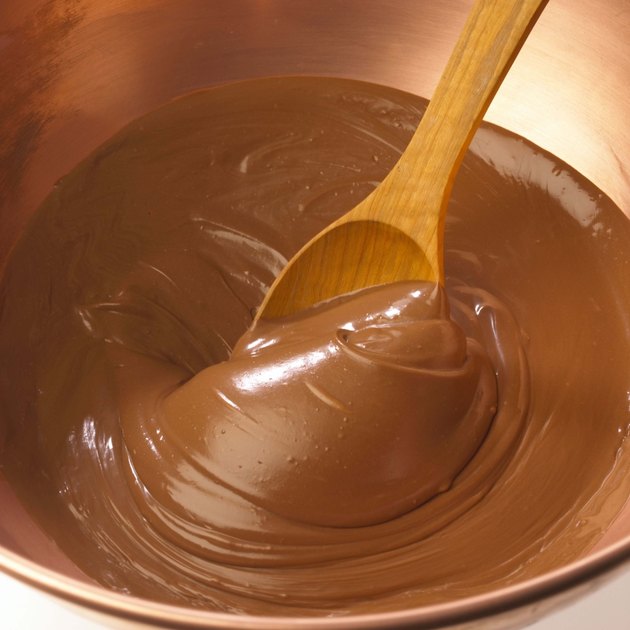 Spoon stirring chocolate