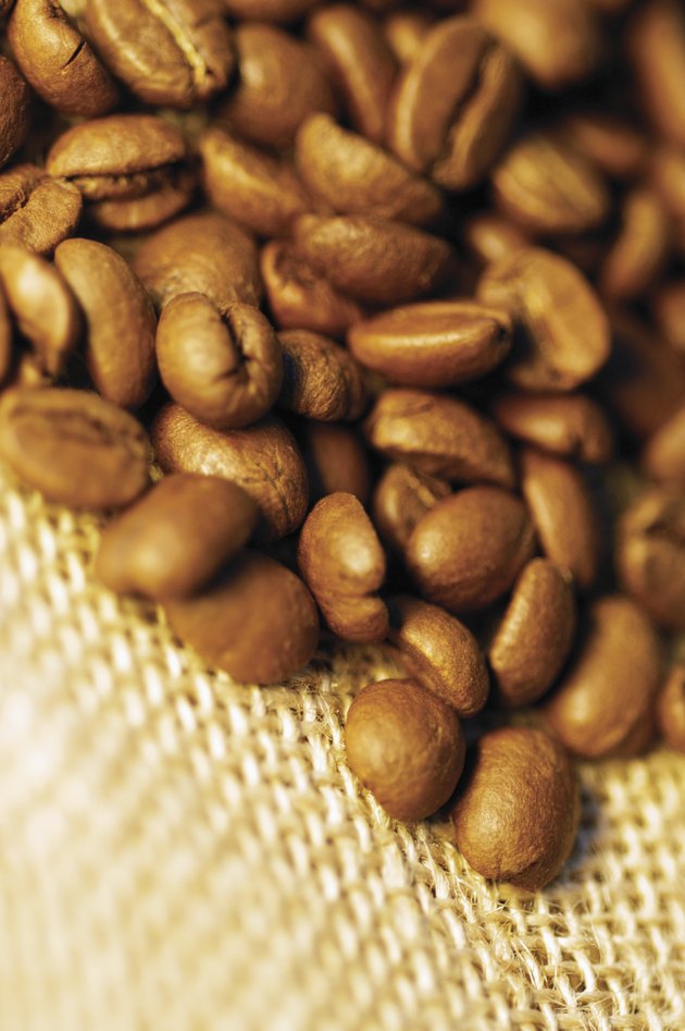 Coffee beans on burlap