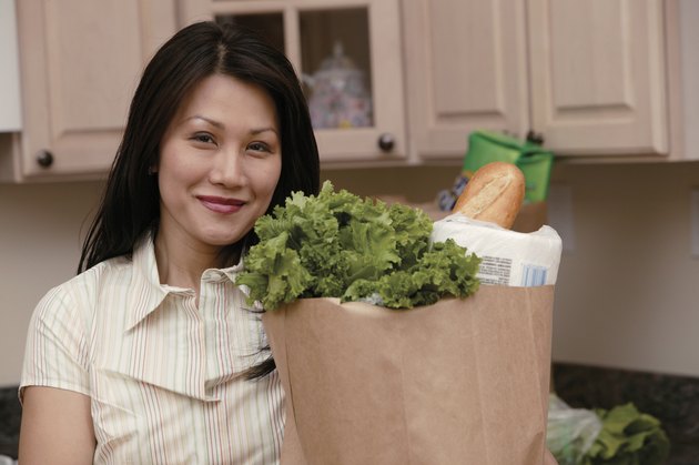 Woman holding groceries