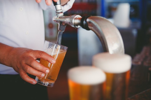 Draft beer pour in a glass