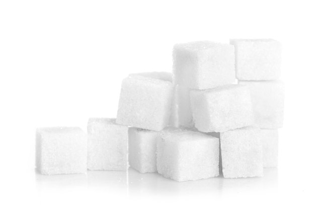 Studio photography of a lump sugar isolated on white background