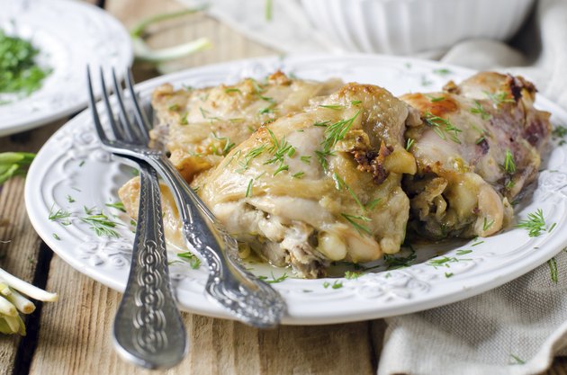 Baked chicken in a dish