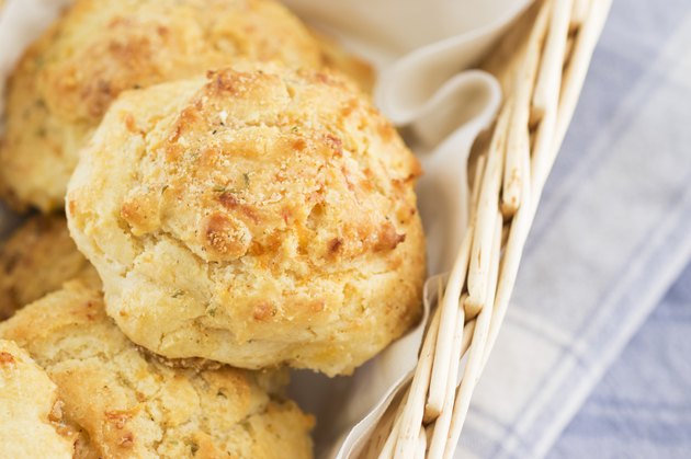 cheddar herb biscuits selective focus