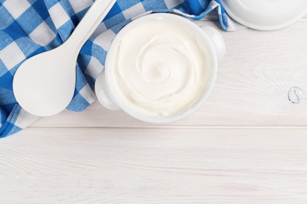 Sour cream in a bowl