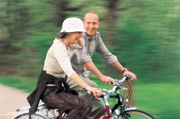 Mature Couple Riding Their Bicycles