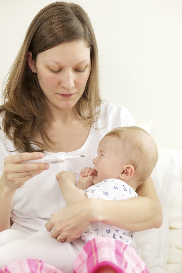 Woman with crying baby