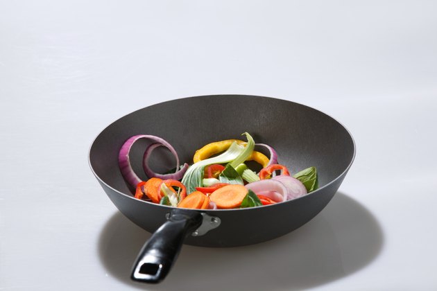 Frying pan and vegetable
