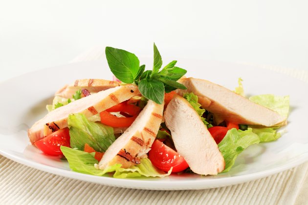 Grilled chicken breast and salad