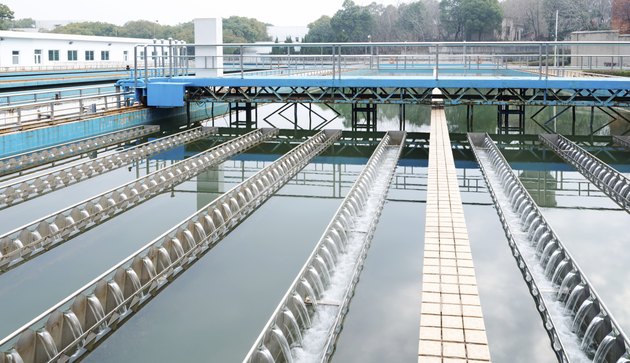 Water cleaning facility outdoors