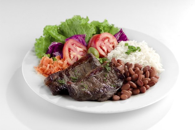 Typical dish of Brazil, rice and beans