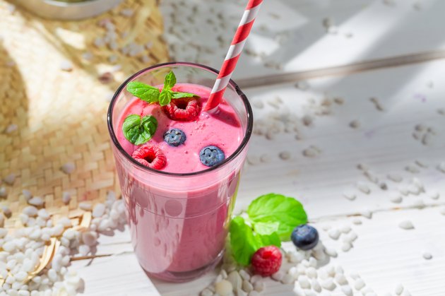 Yummy smoothie with fruity yogurt