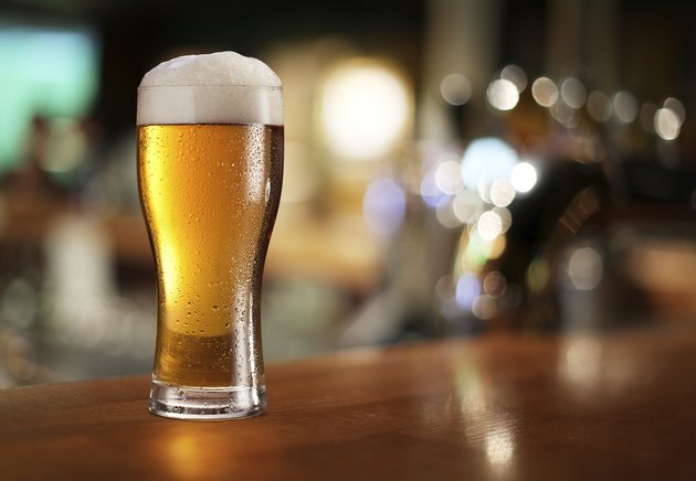 Glass of light beer.