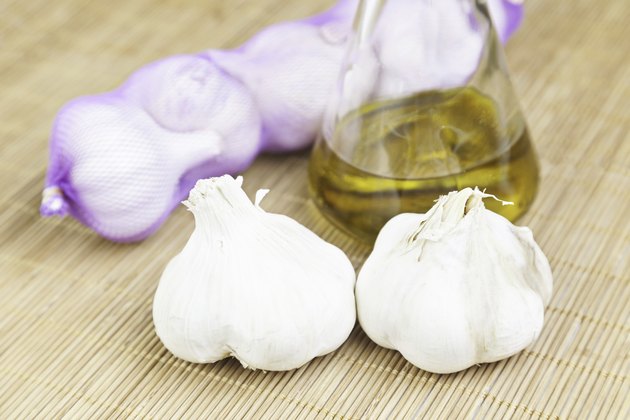 Raw garlic and olive oil