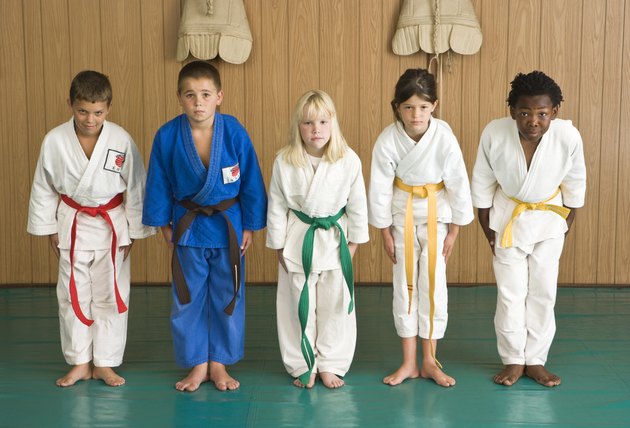 Martial arts students bowing