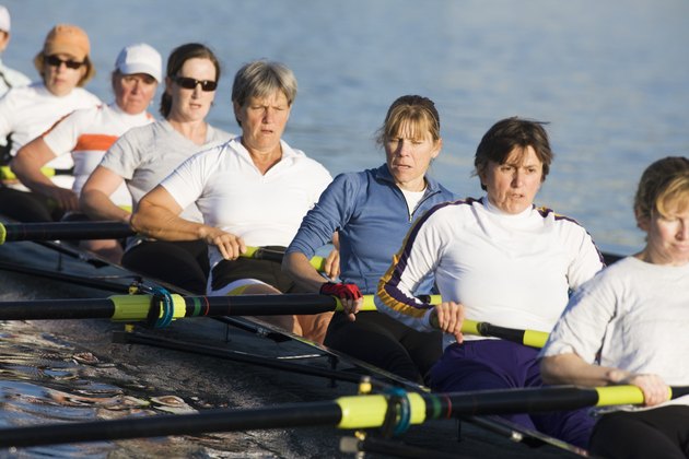 Female Crew Team Rowing