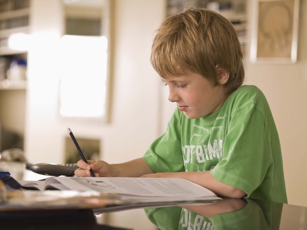 Boy with homework