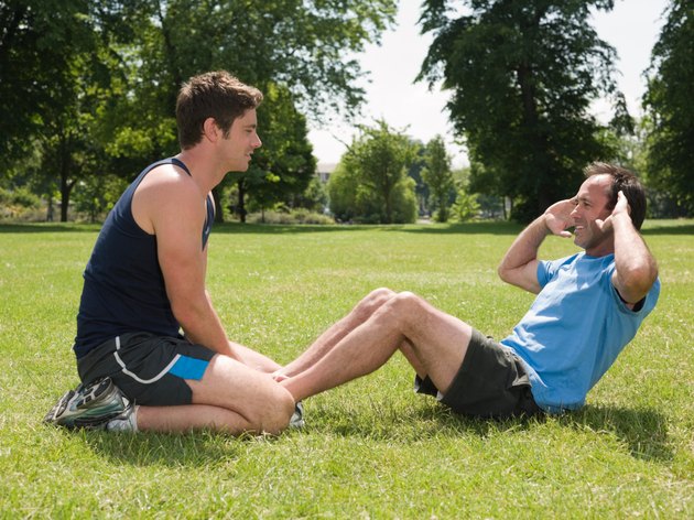 A man doing sit ups