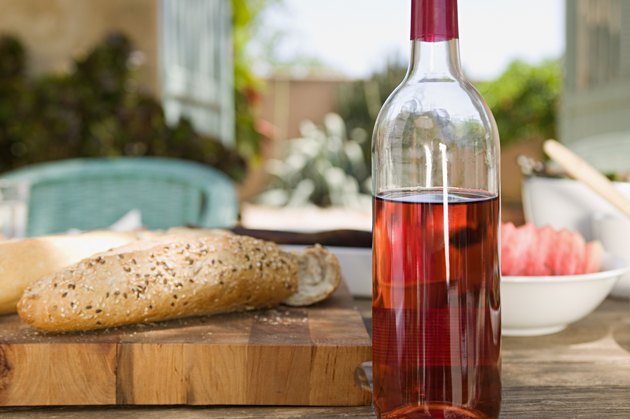 Rose wine and bread