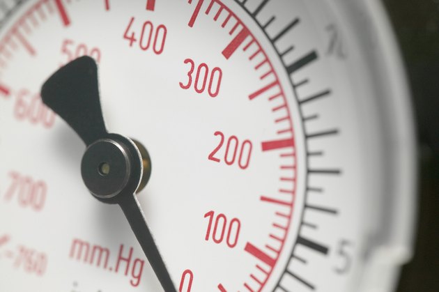 Close up of blood pressure gauge