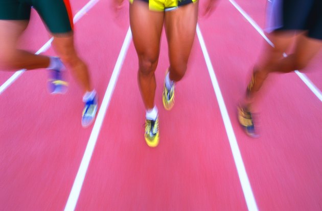 shot of athletes feet running