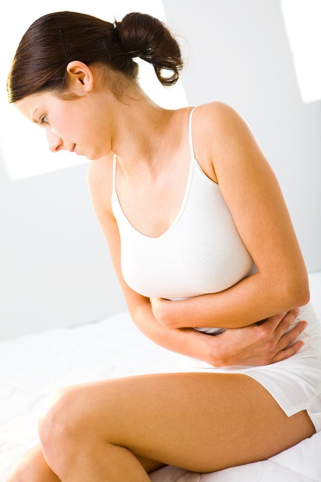 Woman with stomach ache