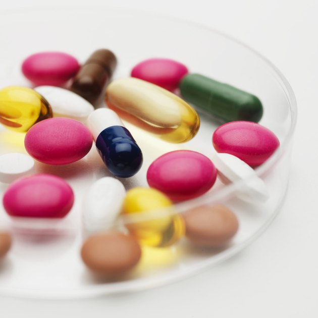 Close-up of pills in dish