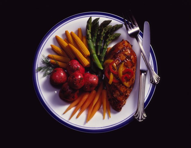 Grilled chicken and vegetables