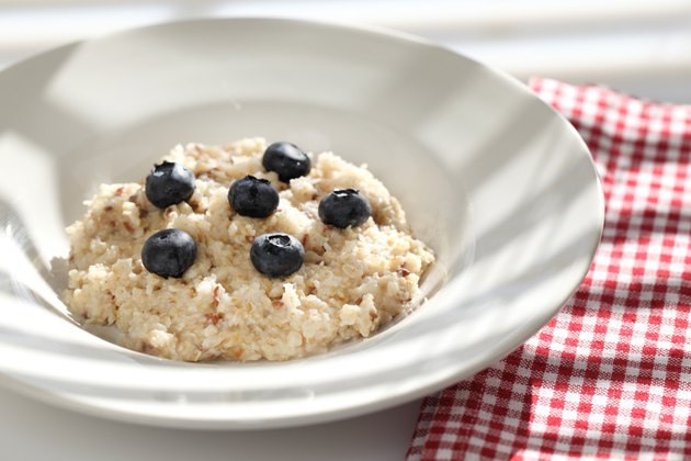 Bowl of Oatmeal and Blueberries