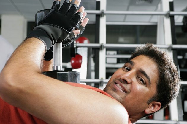 Portrait of a mid adult man exercising