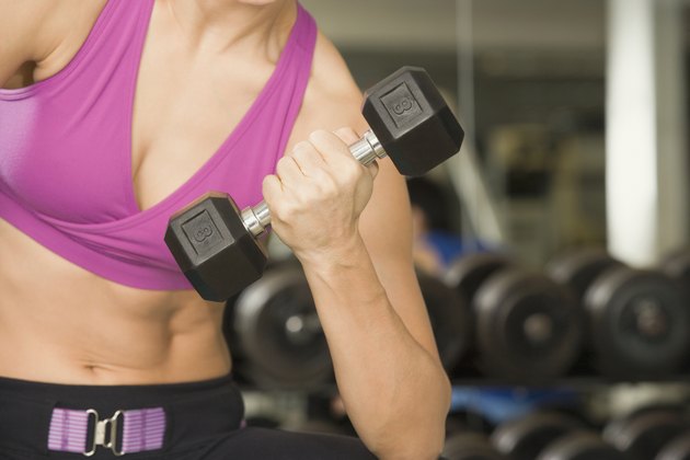 Woman lifting weights
