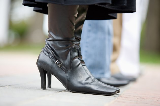Woman wearing high heeled boots