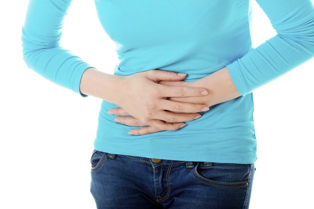 Woman with stomach issues