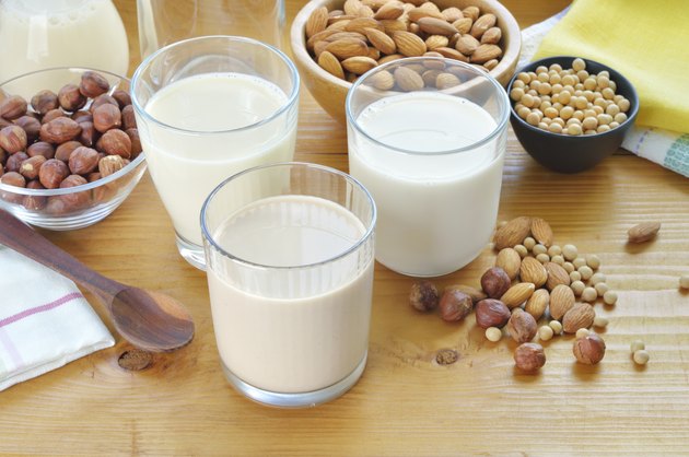 Different vegan milks.