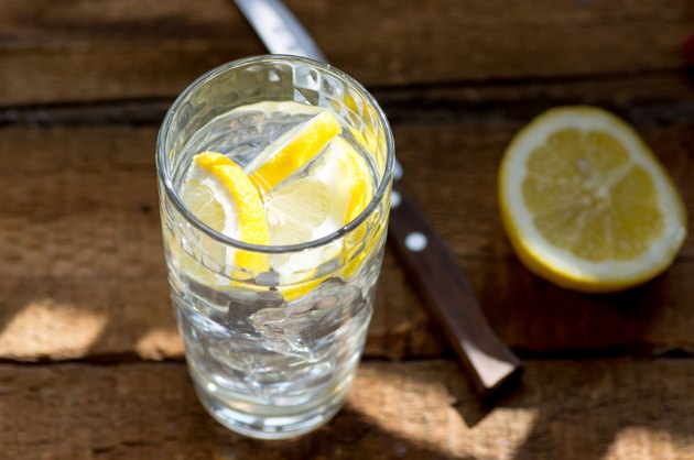 Glass of lemonade in the sunshine