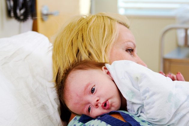 Baby resting on Mom's shoulder