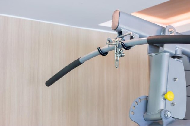 Lat pull,pull down machine in a gym