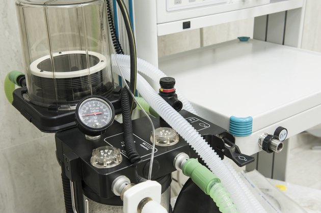 Closeup of ventilator machine in hospital