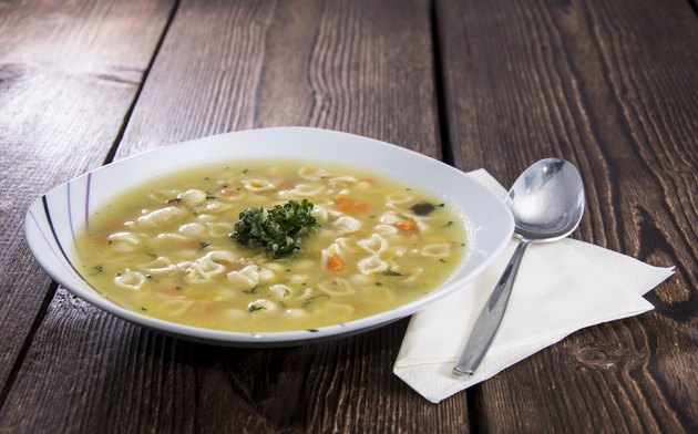 Portion of Noodle Soup
