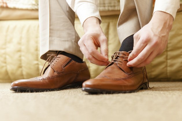 Groom getting ready