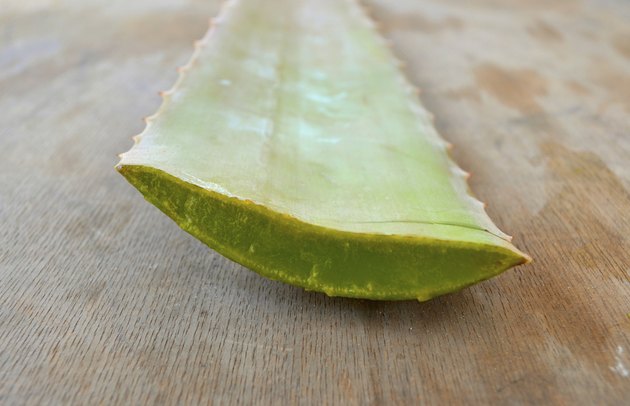 Aloe Vera on Wooden Table