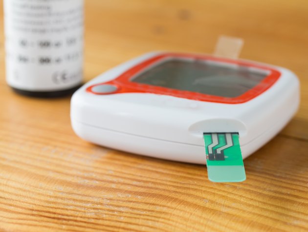 blood glucose test strips on the table